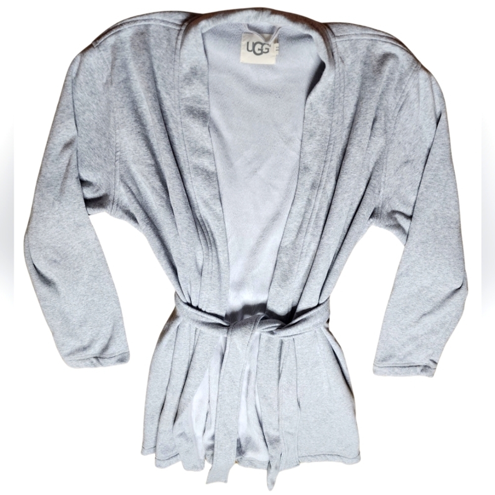 UGG Light Gray Fleece Robe with Belt